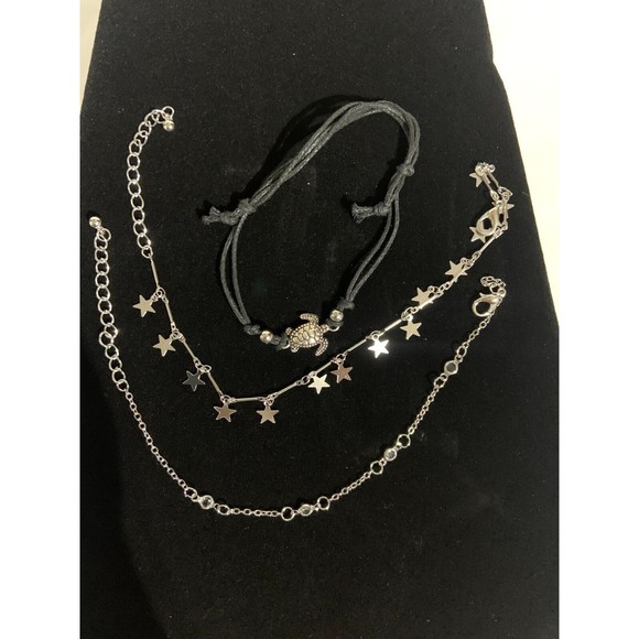 3 Pcs Ankle Bracelets Pendant Foot Chain Star Turtle Tassel Women & Girls - Picture 2 of 5